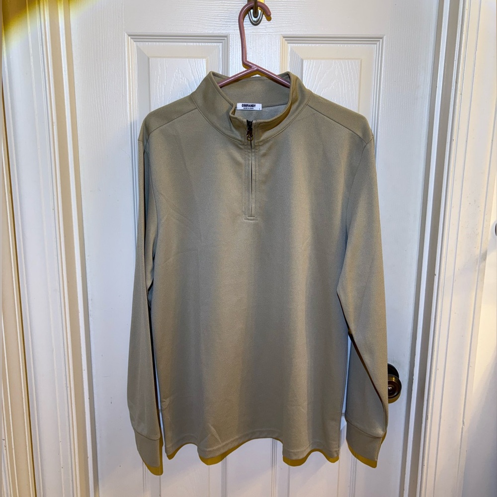 Coofandy Beige Long Sleeve Shirt